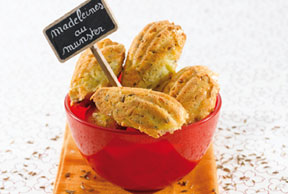 Madeleines au munster et au cumin